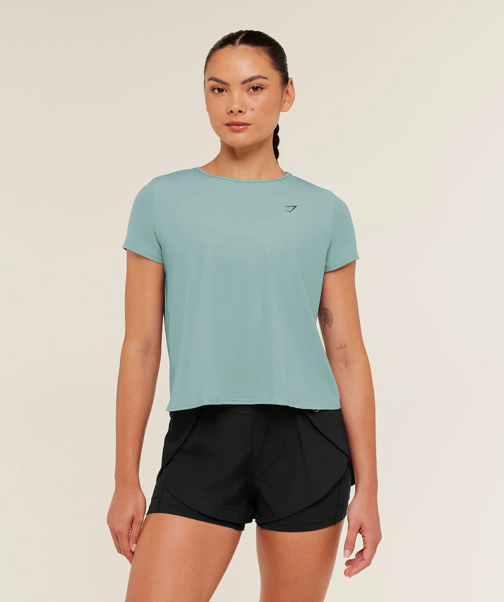 Gymshark Running Short Sleeve T-Shirt Lightweight Blue Top
