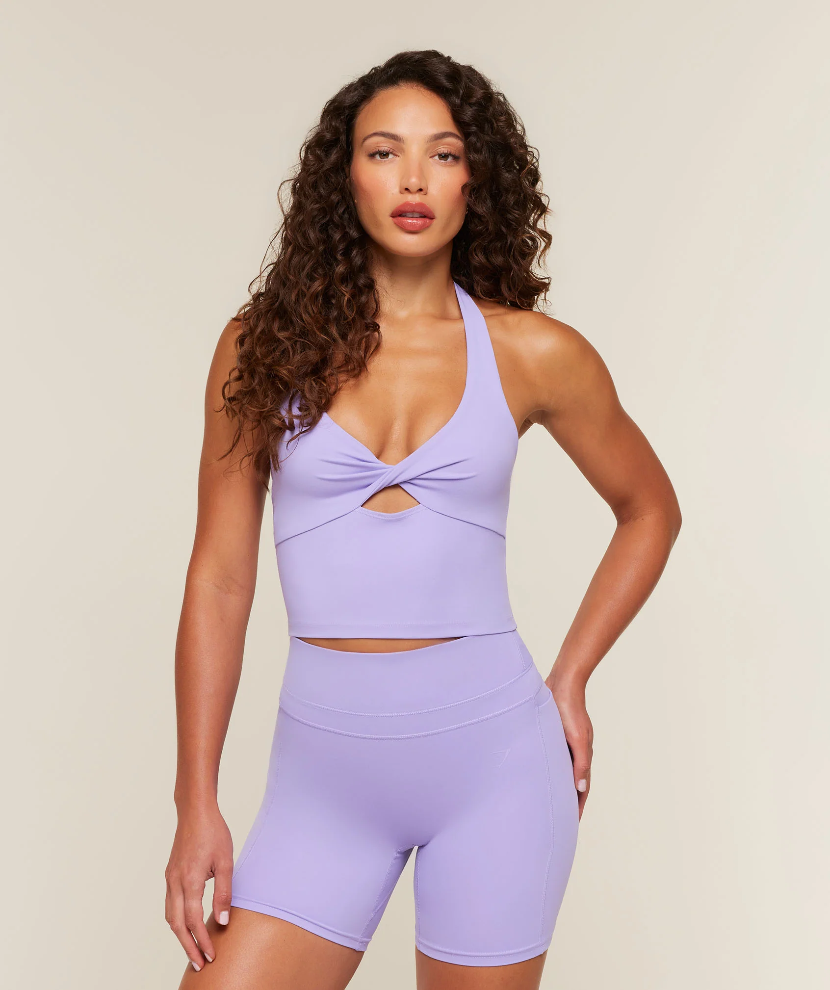 Gymshark Whitney Twist Front Shelf Tank with Built-In Bra