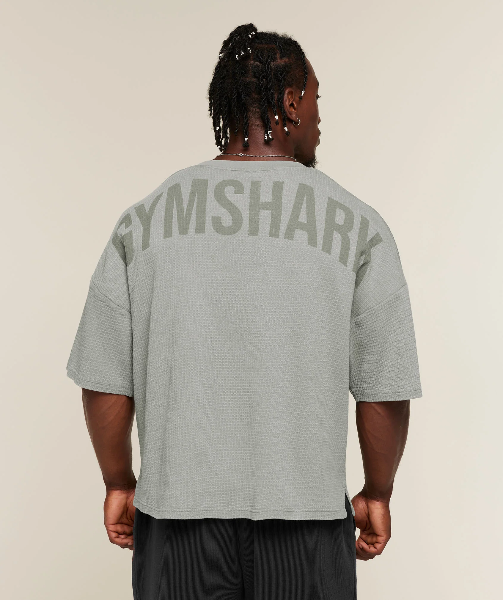 Gymshark x Sam Sulek Oversized Waffle T-Shirt with Raw Hems