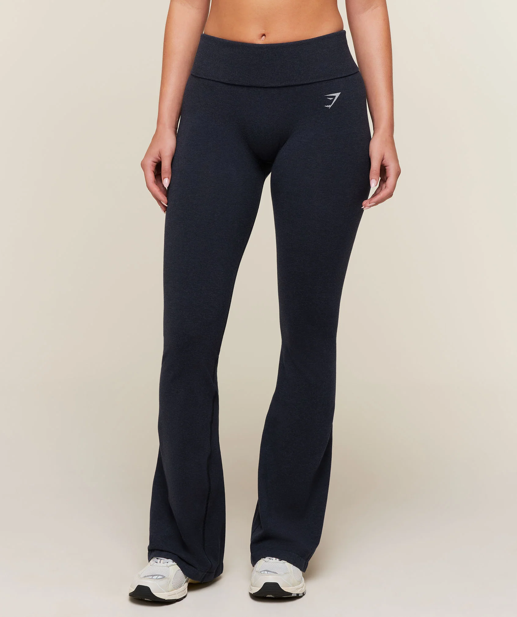 Gymshark CottonMove Flared Leggings Blue Cotton-Blend Seamless