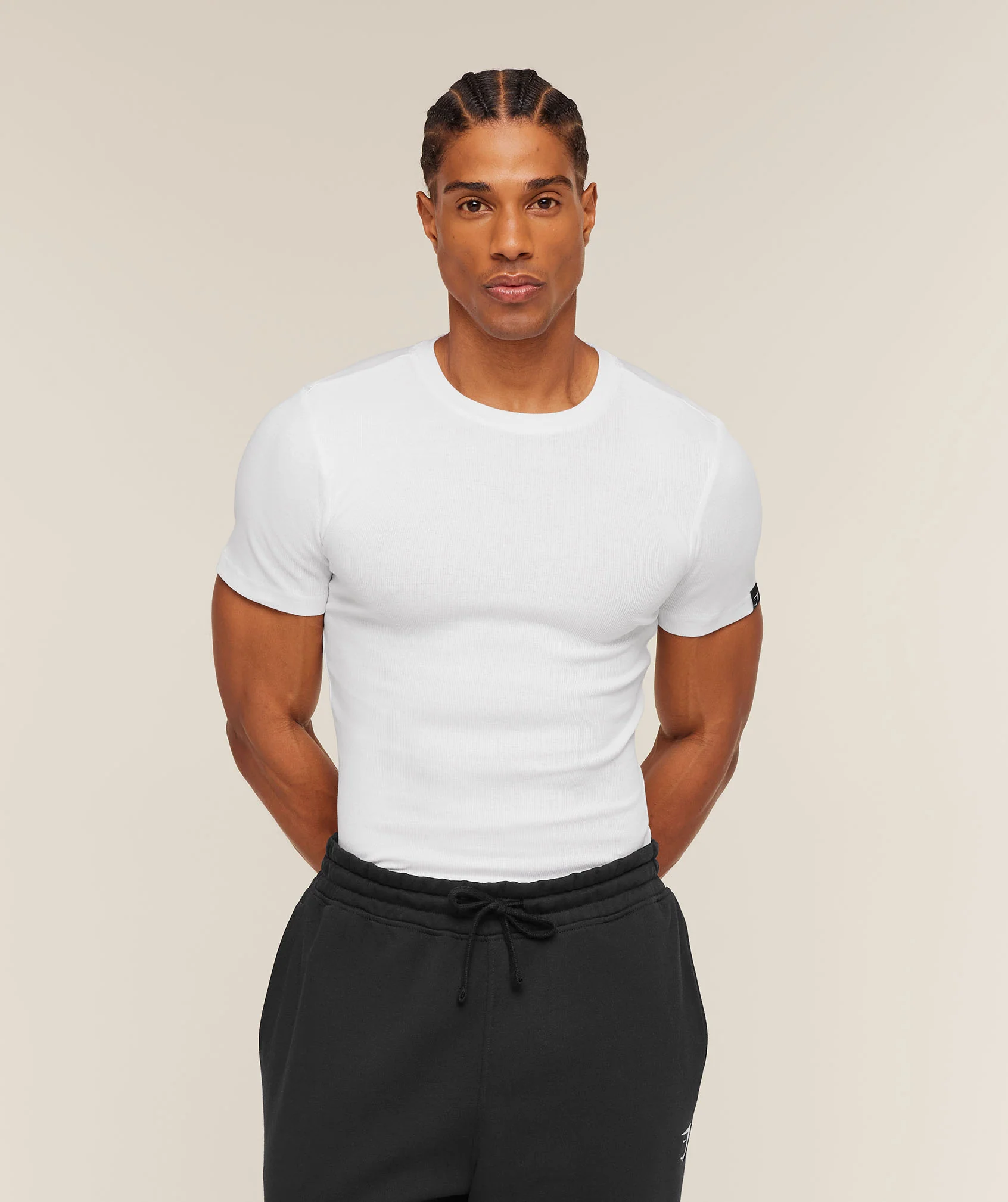 Gymshark Ribbed T-Shirt Slim Fit Cotton Blend