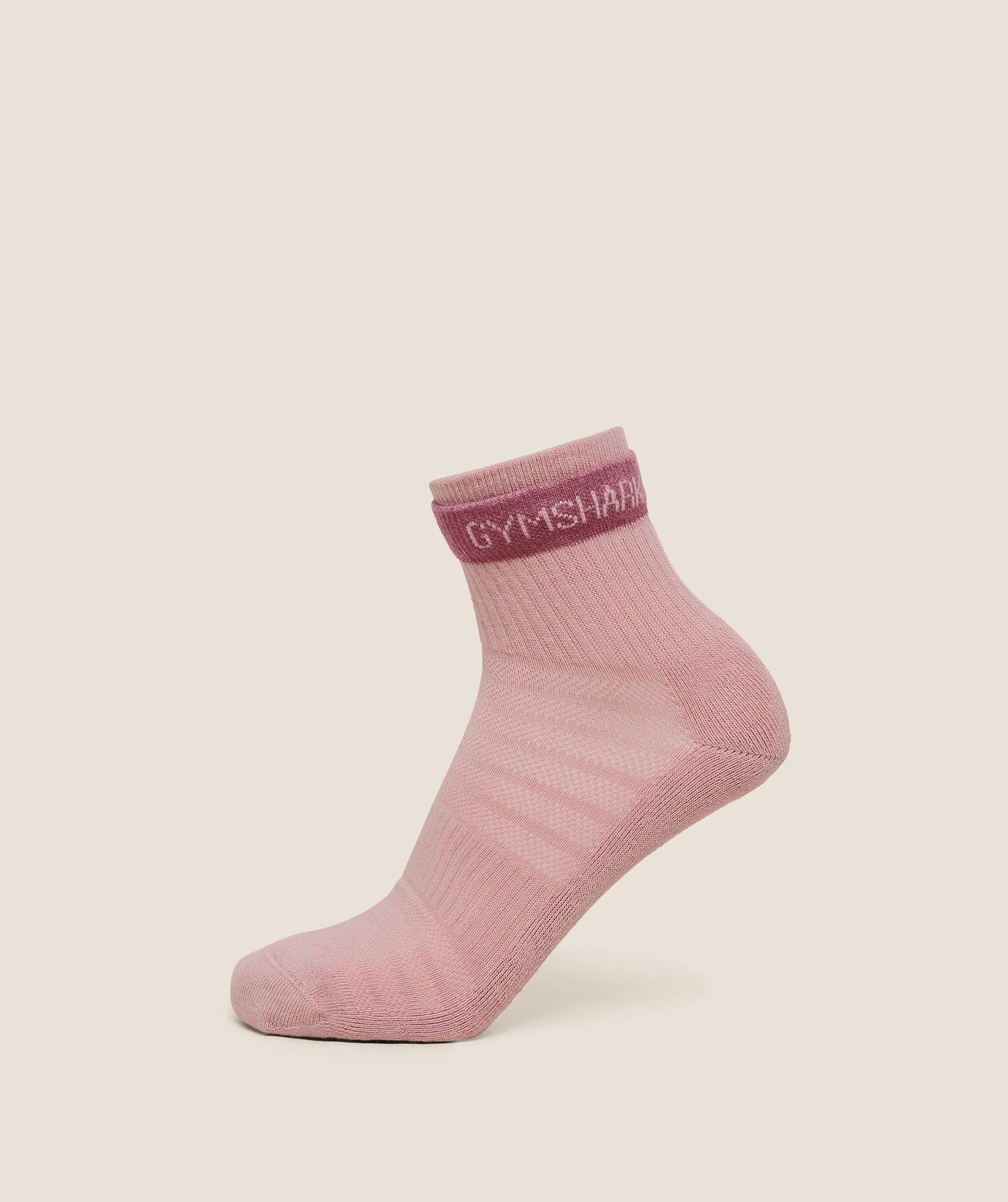 Gymshark Double Cuffed Socks Single in Pink