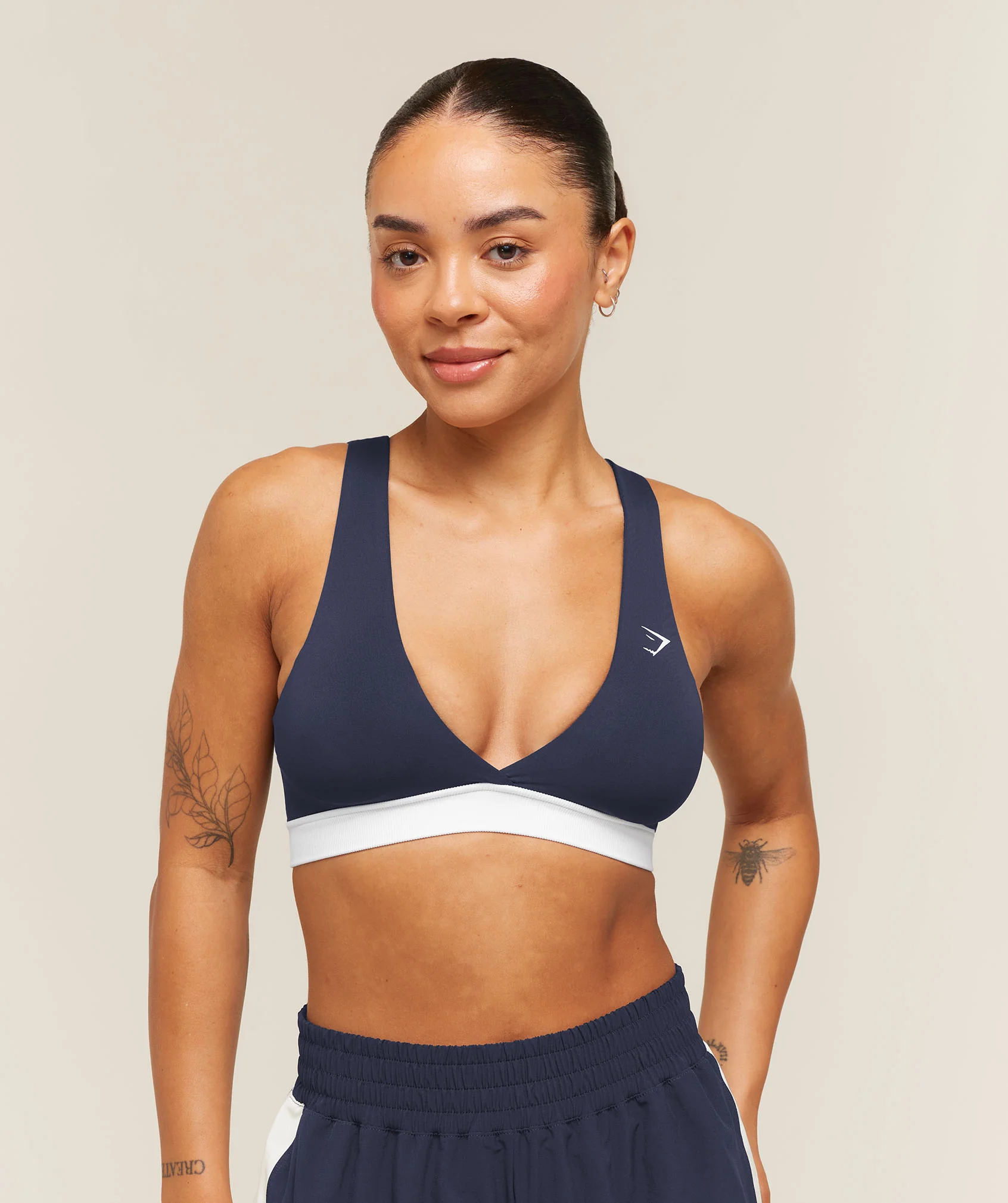 Everyday Seamless Contrast Bra Light Support Gym Sports Bra