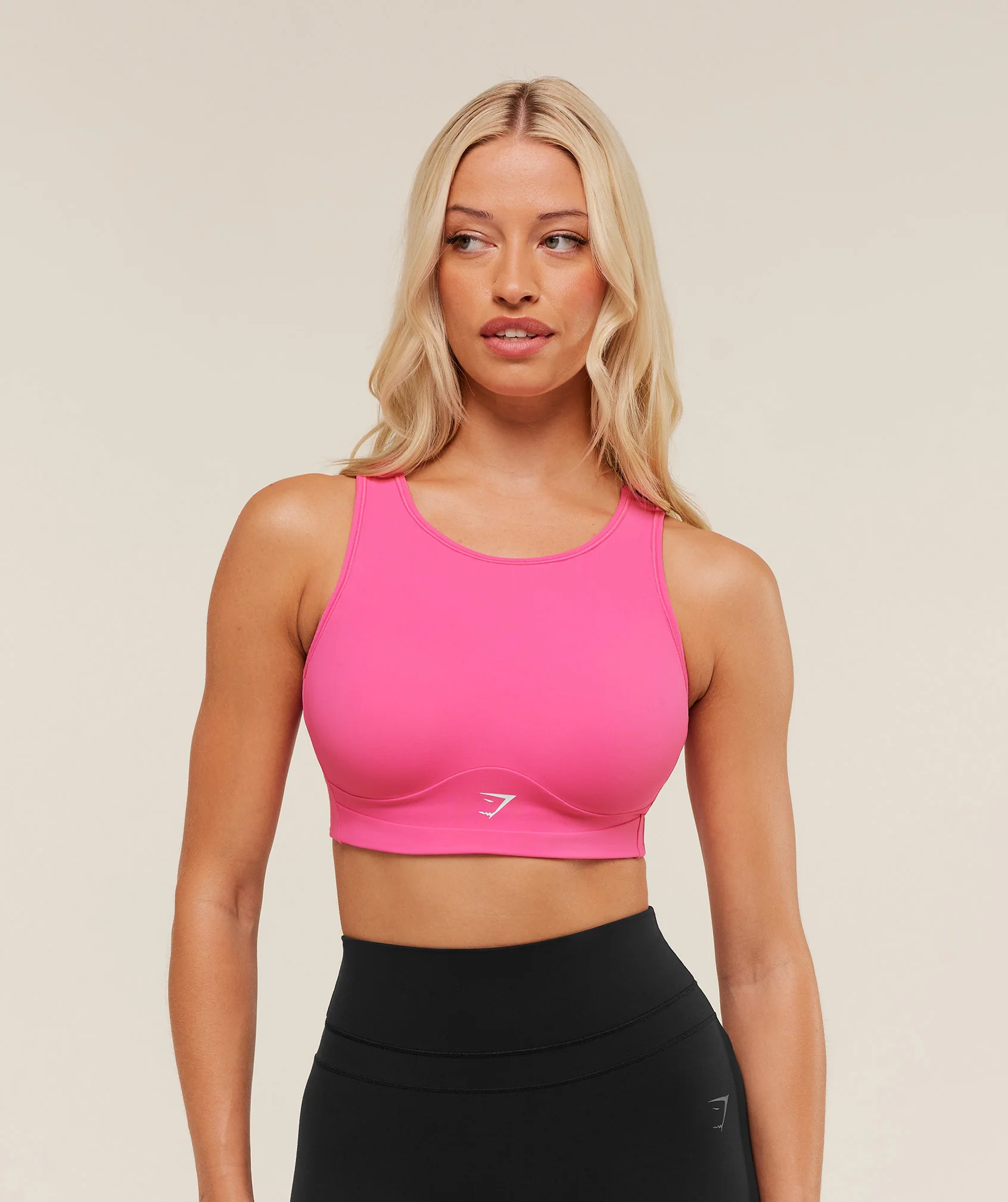 Gymshark Mesh Back Sports Bra in Pink with High Support