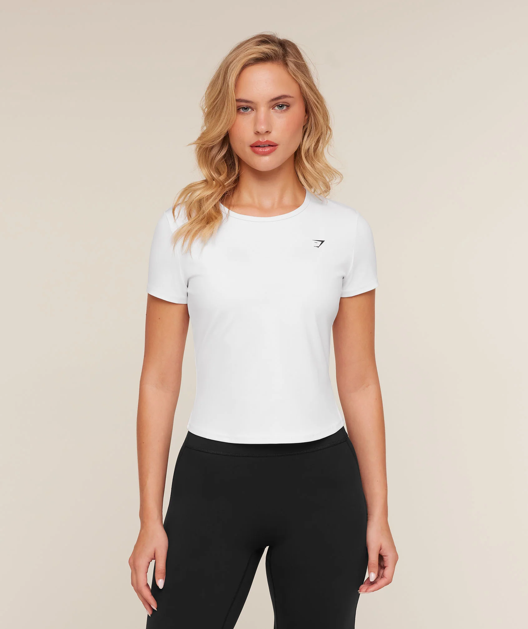 Gymshark Training Baby Tee White Body Fit Top