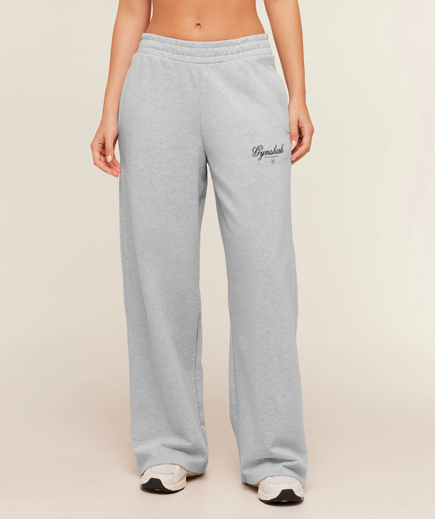 Script Embroidery Sweatpants Oversized Wide Leg Joggers