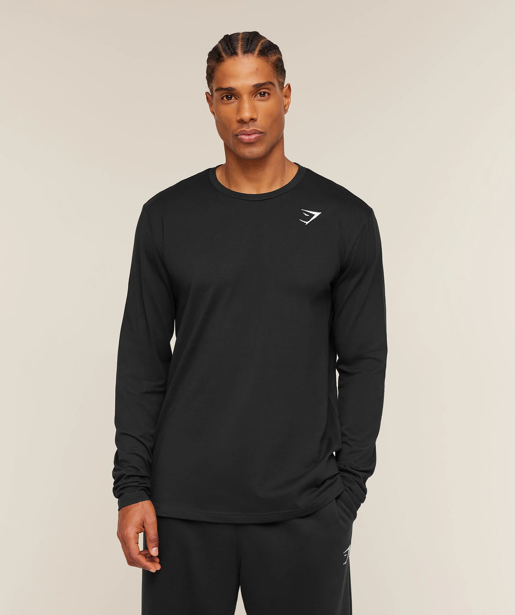 Gymshark Crest Long Sleeve T-Shirt in Soft Cotton