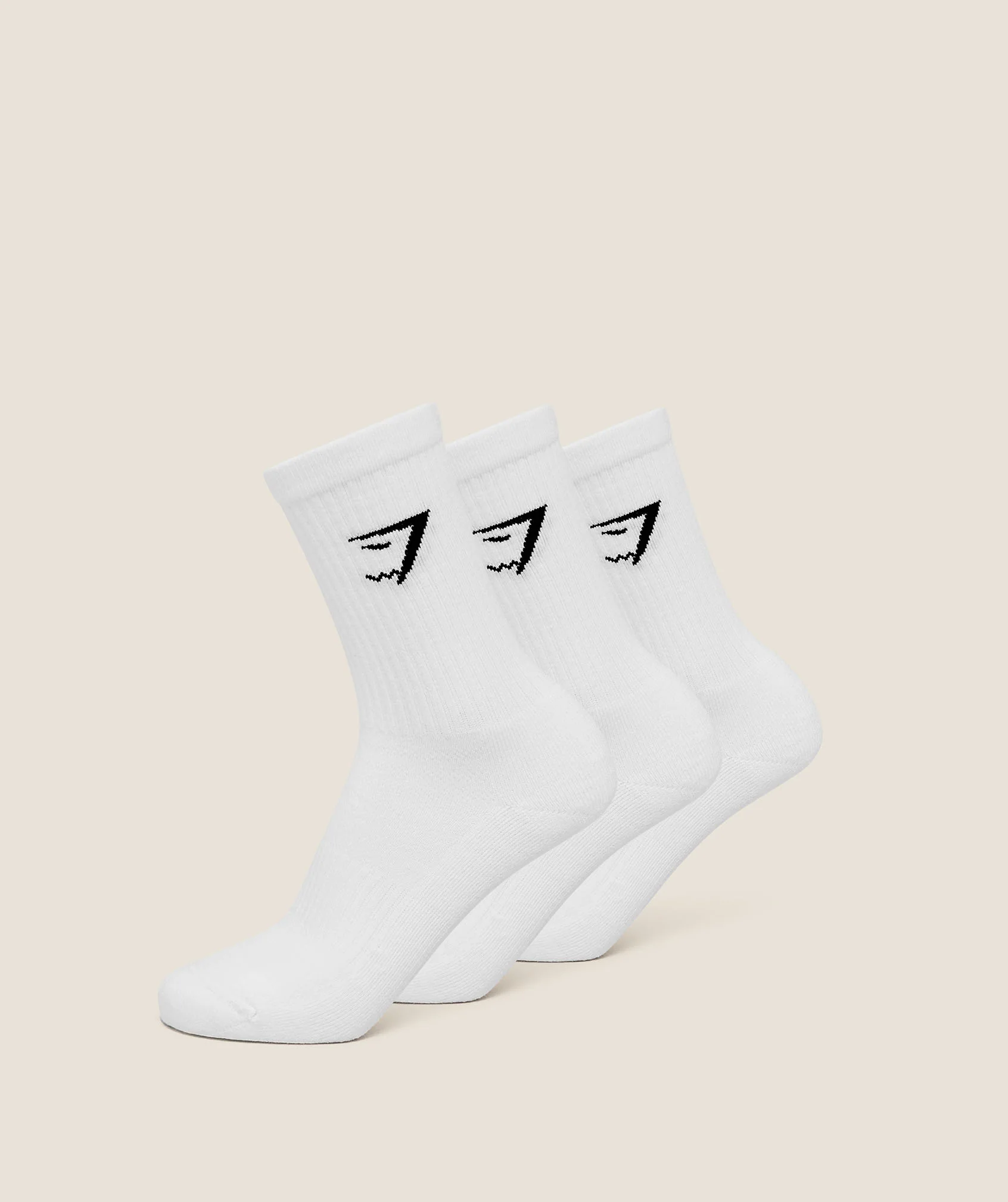 Gymshark Crew Socks 3pk with Cushioned Heel and Toe