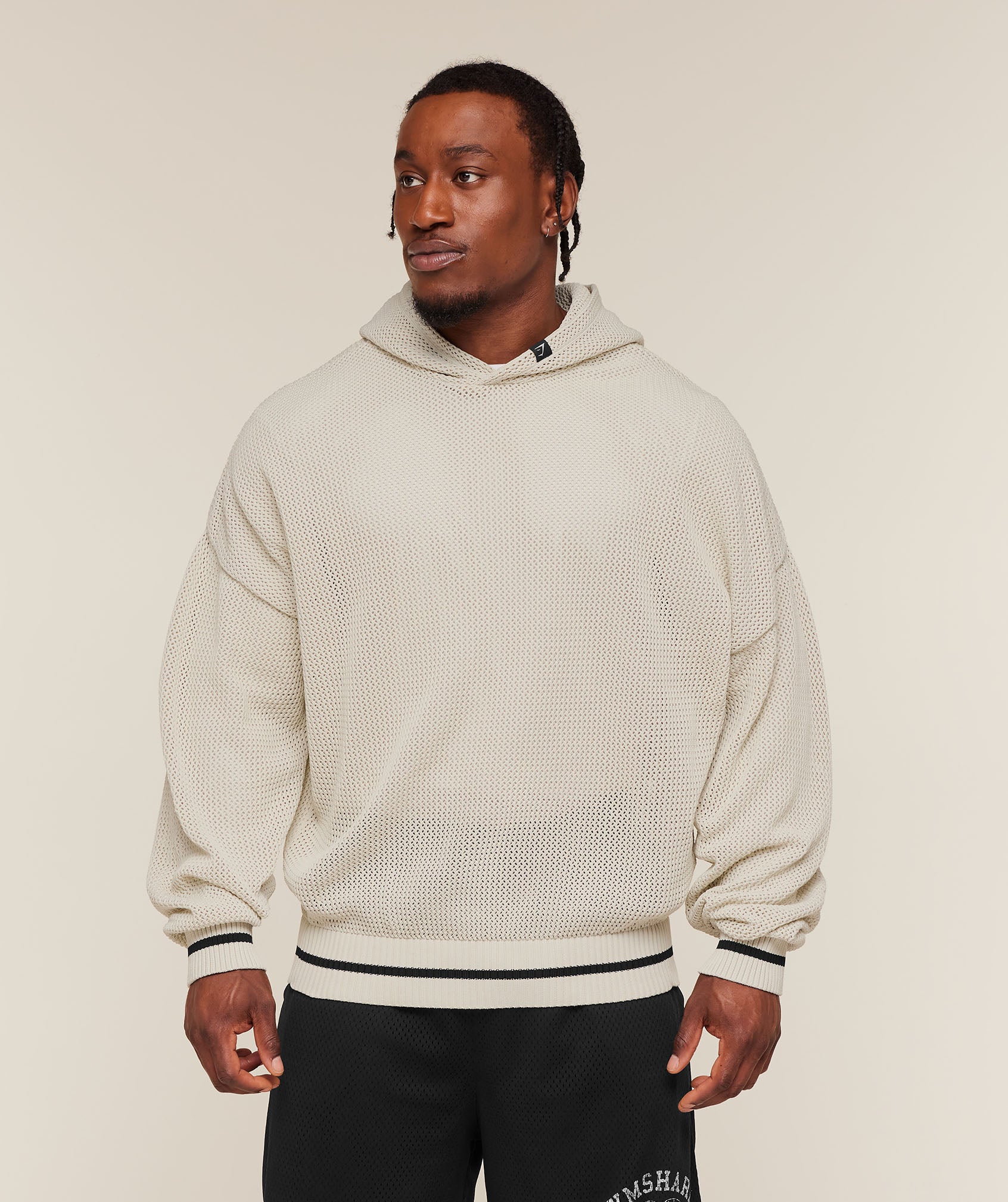 Gymshark Collective Crochet Style Hoodie in White