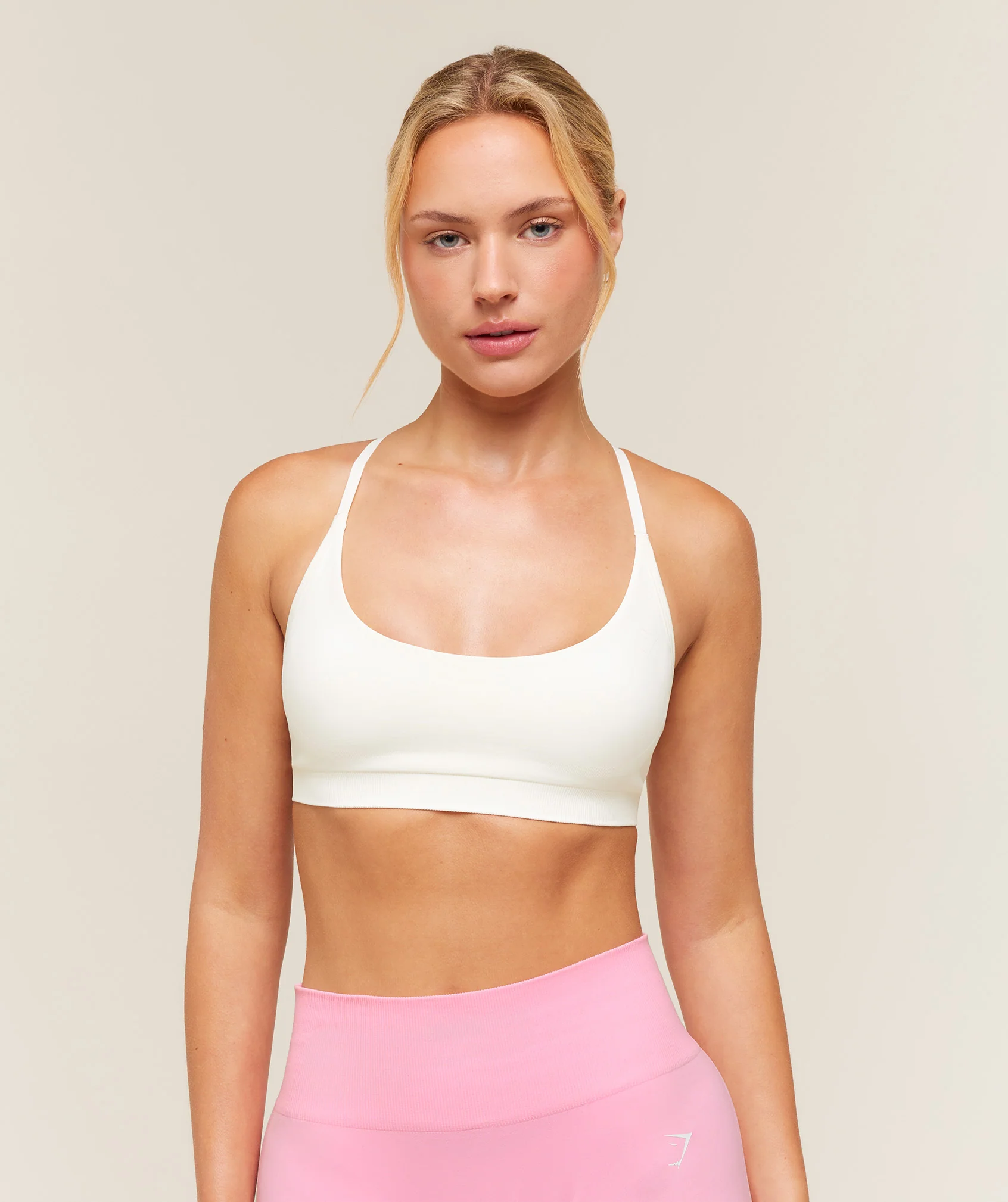 Everyday Seamless Racerback Sports Bra in White