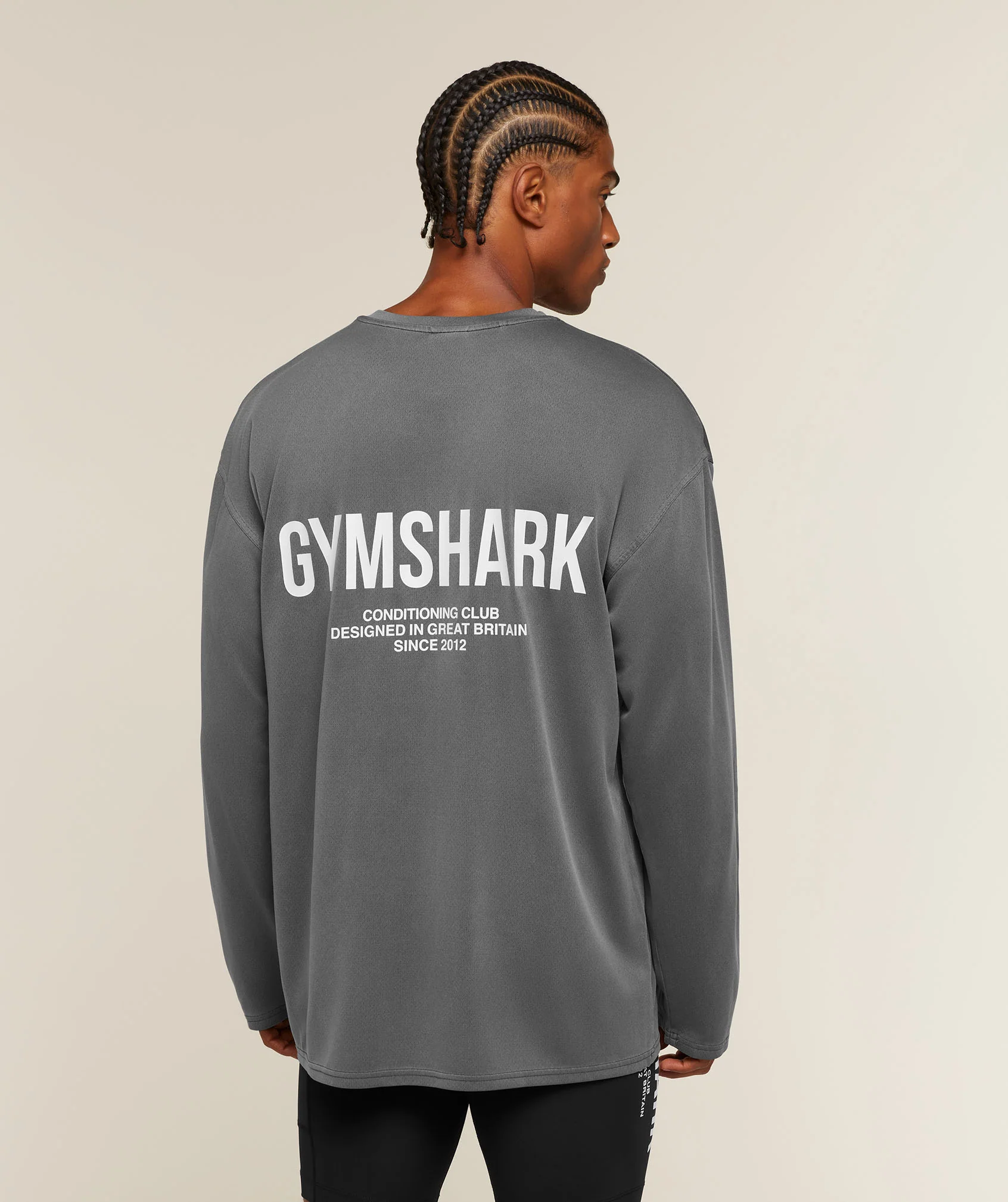 Conditioning Club Washed Long Sleeve T-Shirt for Lifters and Runners
