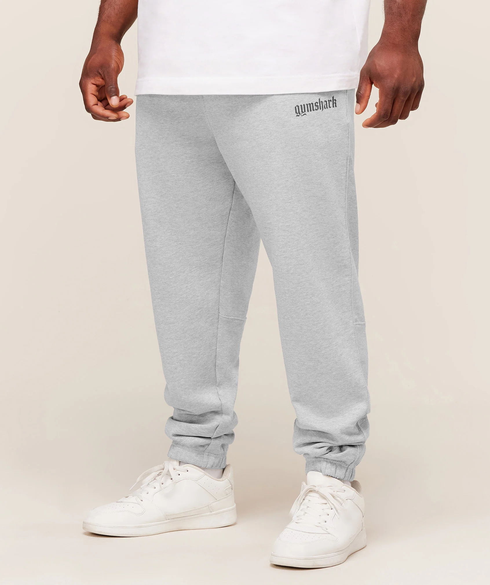 Gymshark Olde English Joggers in Grey with Drawcord Waist