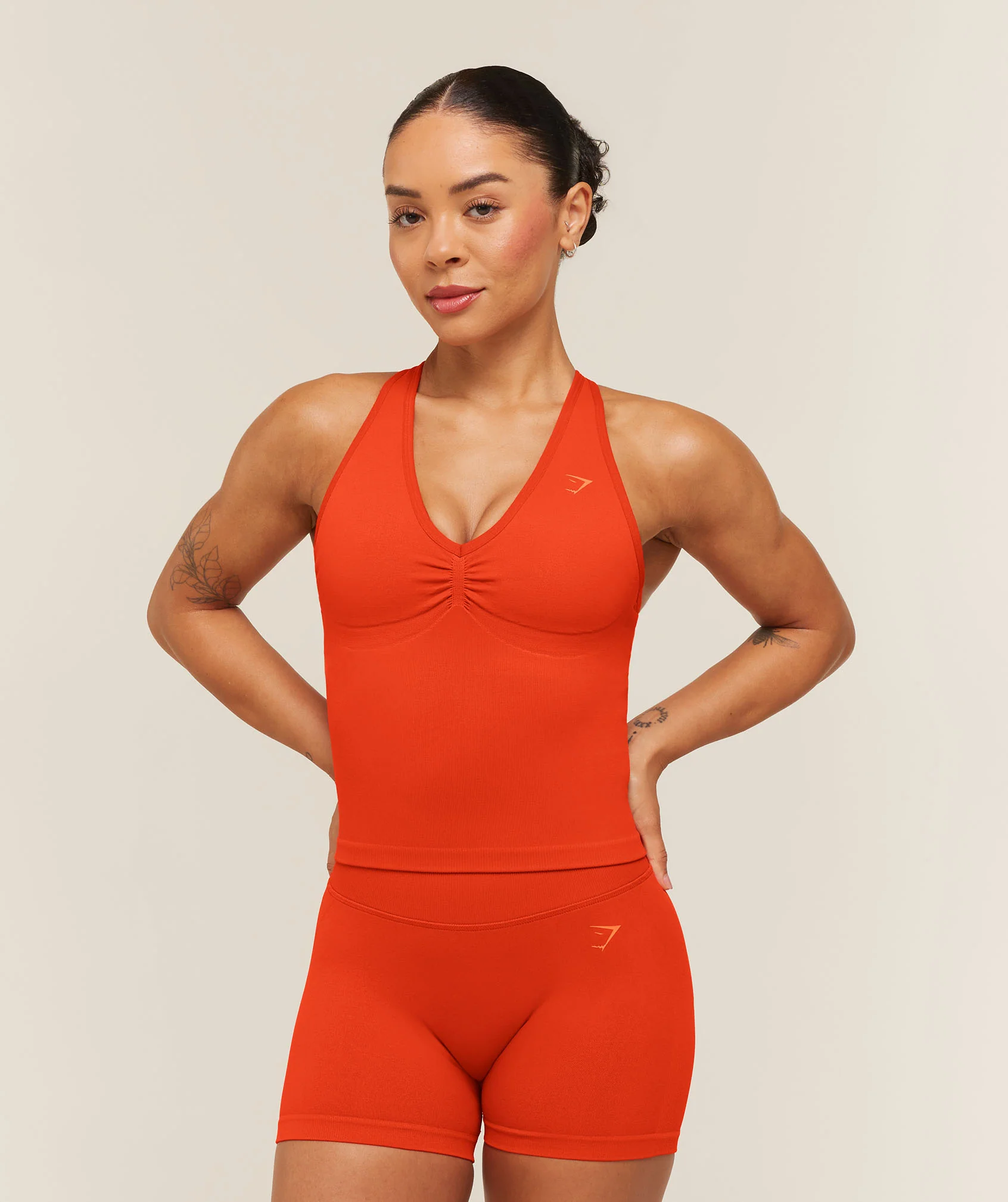 Lift Seamless Tank with Shelf in Orange