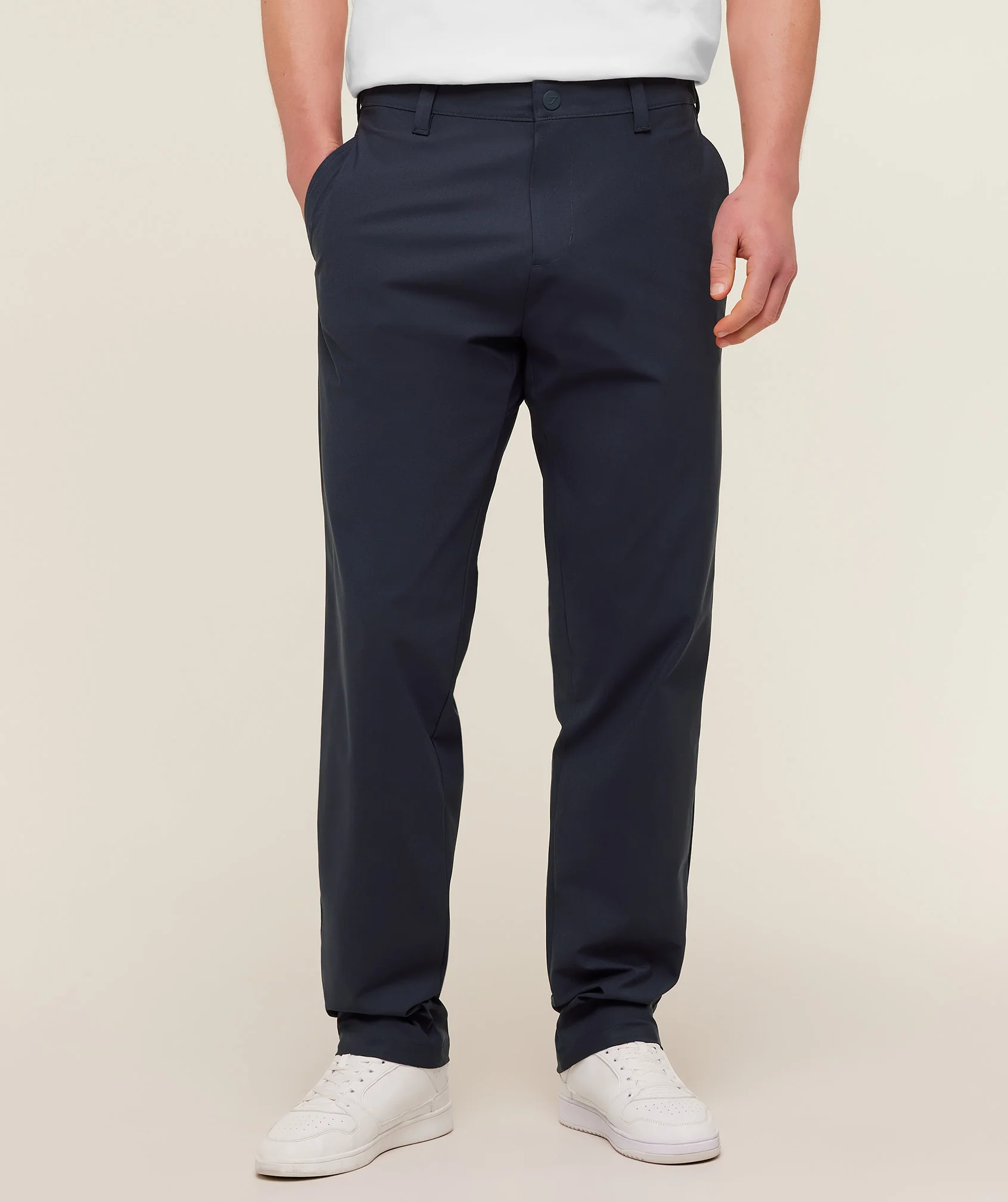 The Gymshark Pant Elite Tall in Blue with Pleated Front