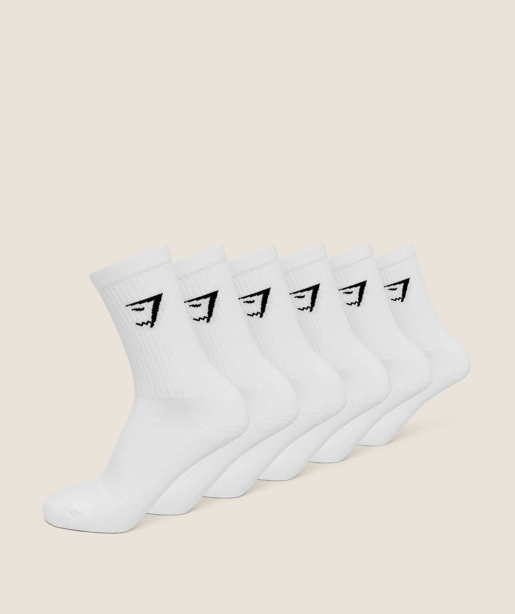 Gymshark Crew Socks 6 Pack with Cushioned Heel and Toe