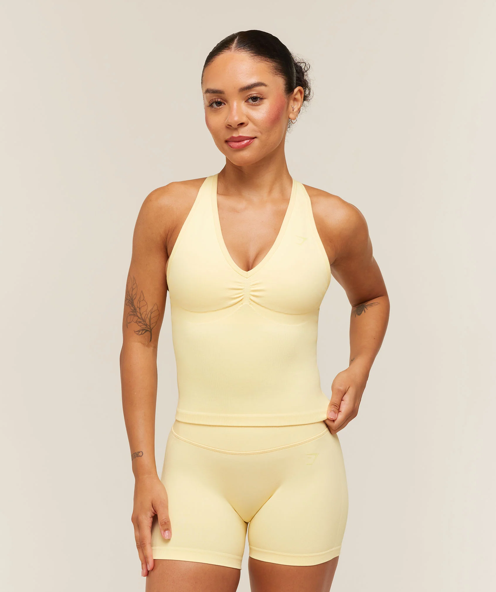 Gymshark Lift Seamless Tank with Shelf in Yellow