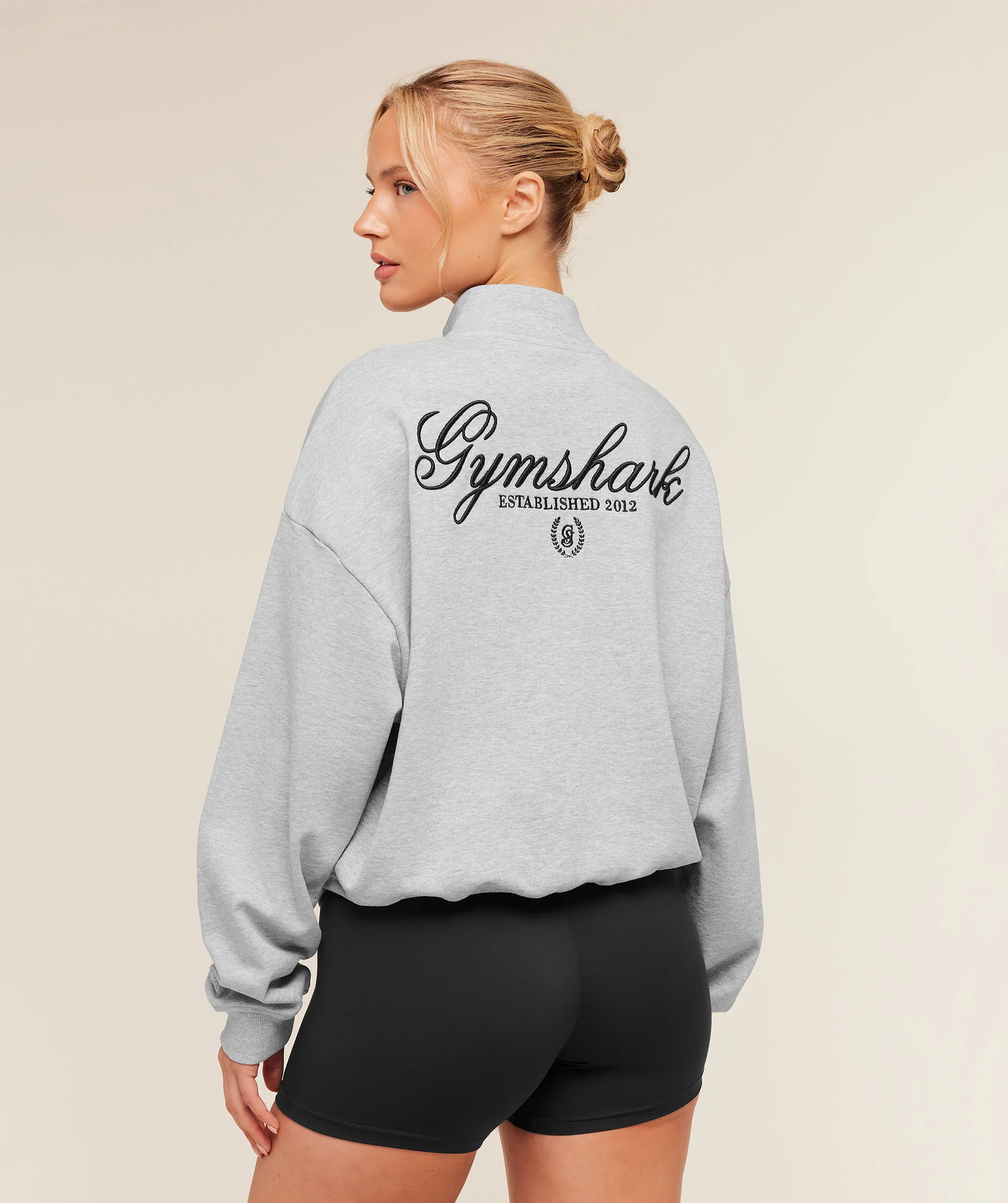 Gymshark Script Embroidery Oversized Zip Through Hoodie