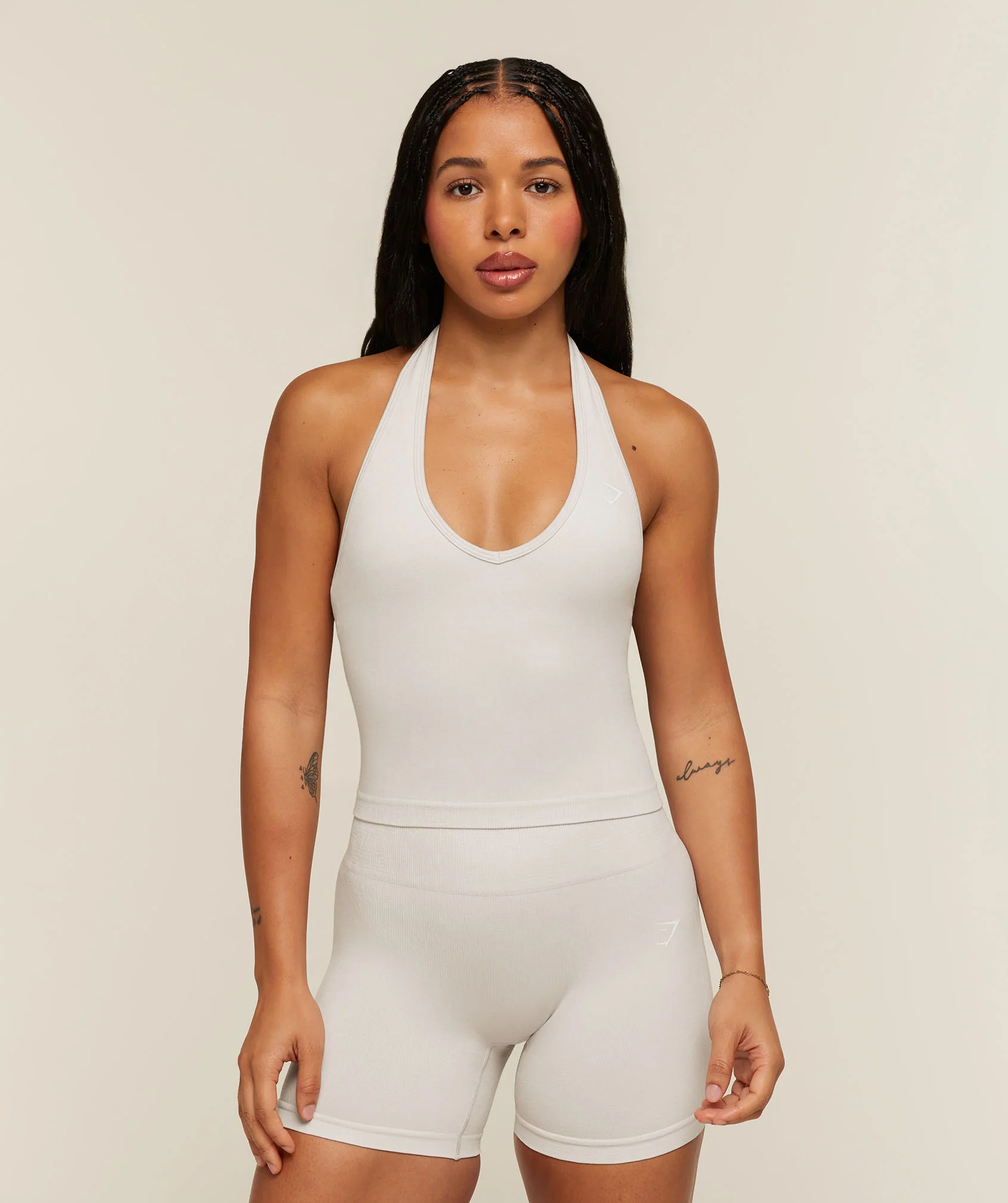 Gymshark Adapt Animal x Whitney Halter Neck Shelf Cami in Grey