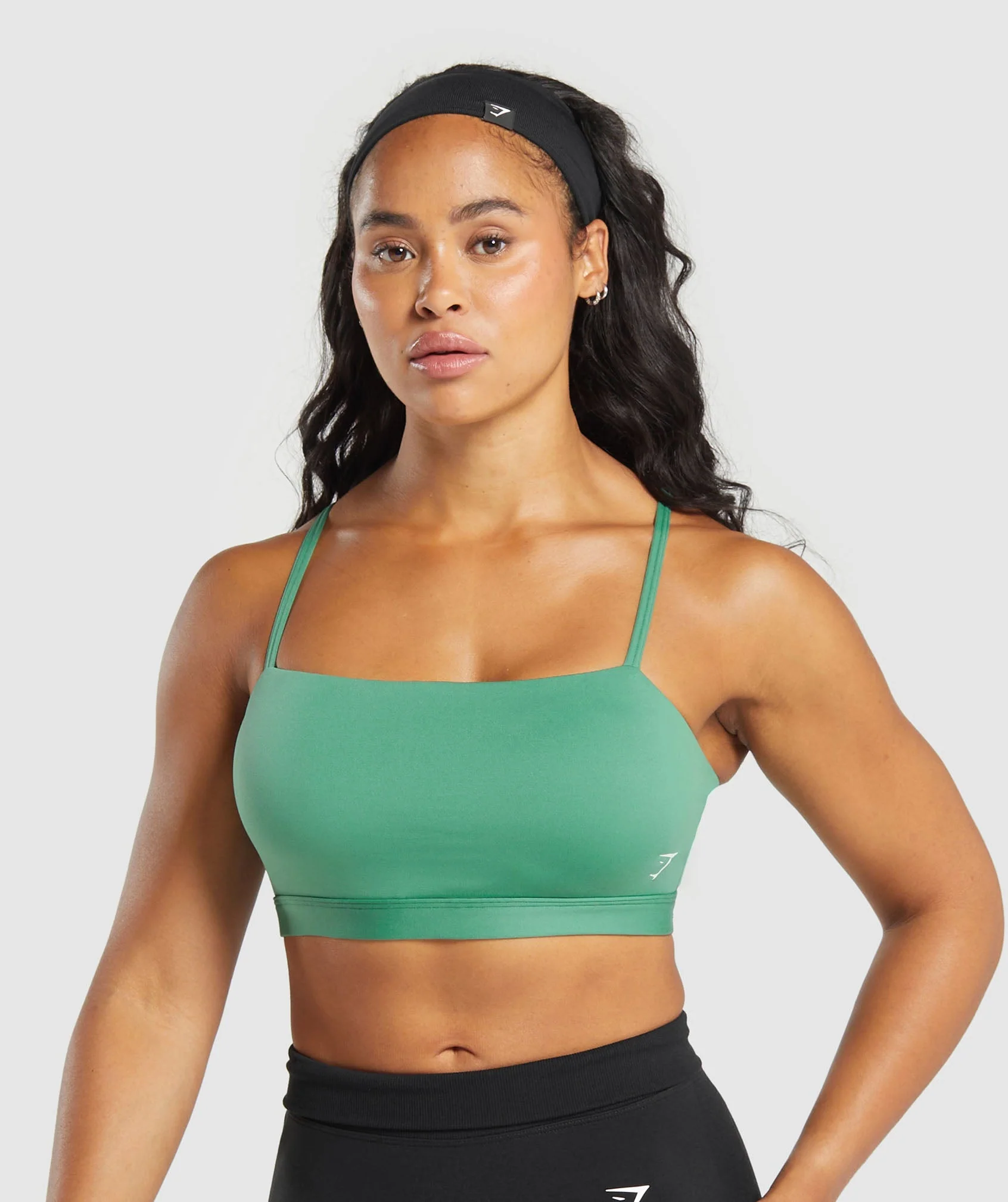 Gymshark Cut Out Bandeau Sports Bra in Discipline Green
