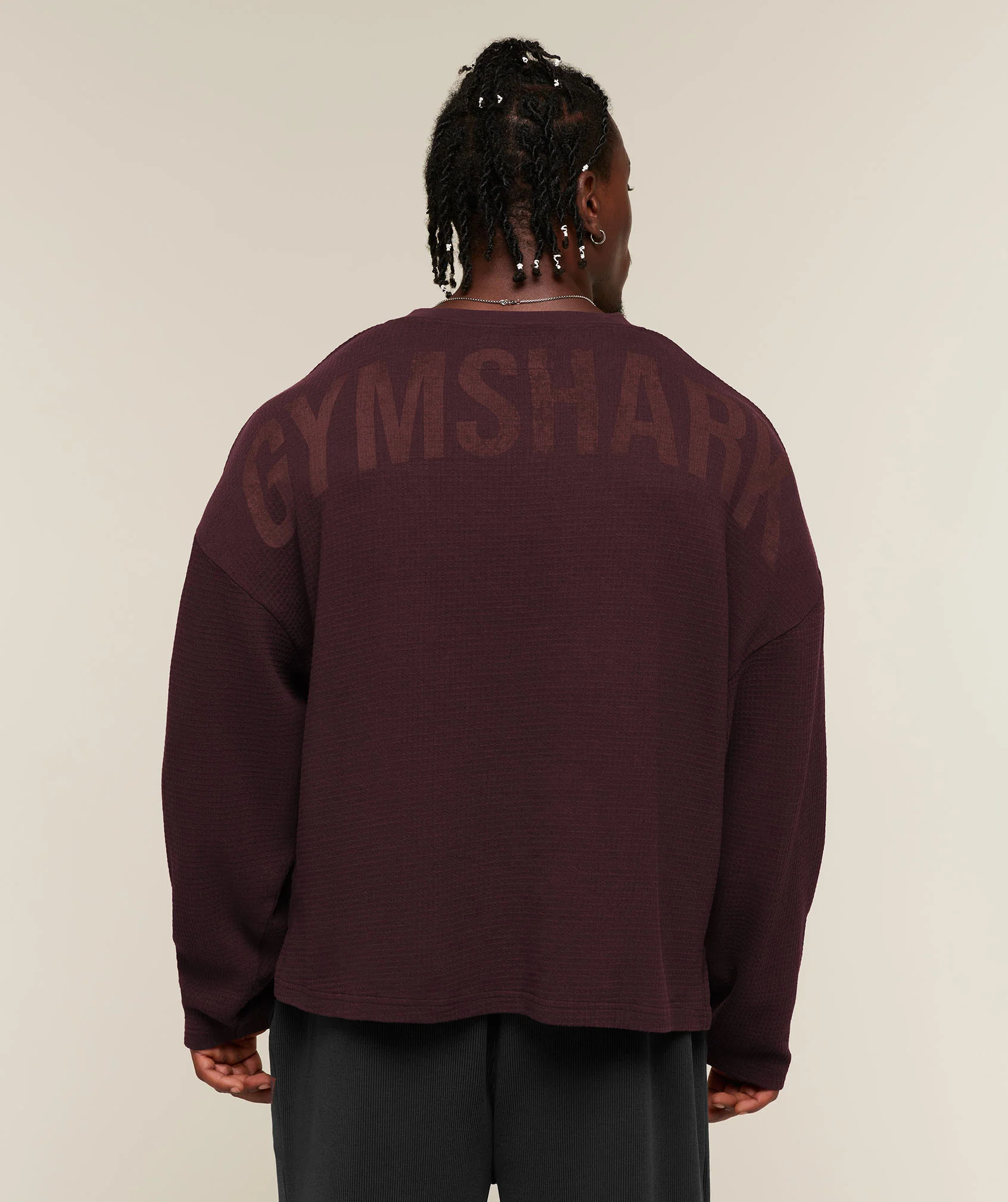 Gymshark x Sam Sulek Long Sleeve T-Shirt Oversized Waffle