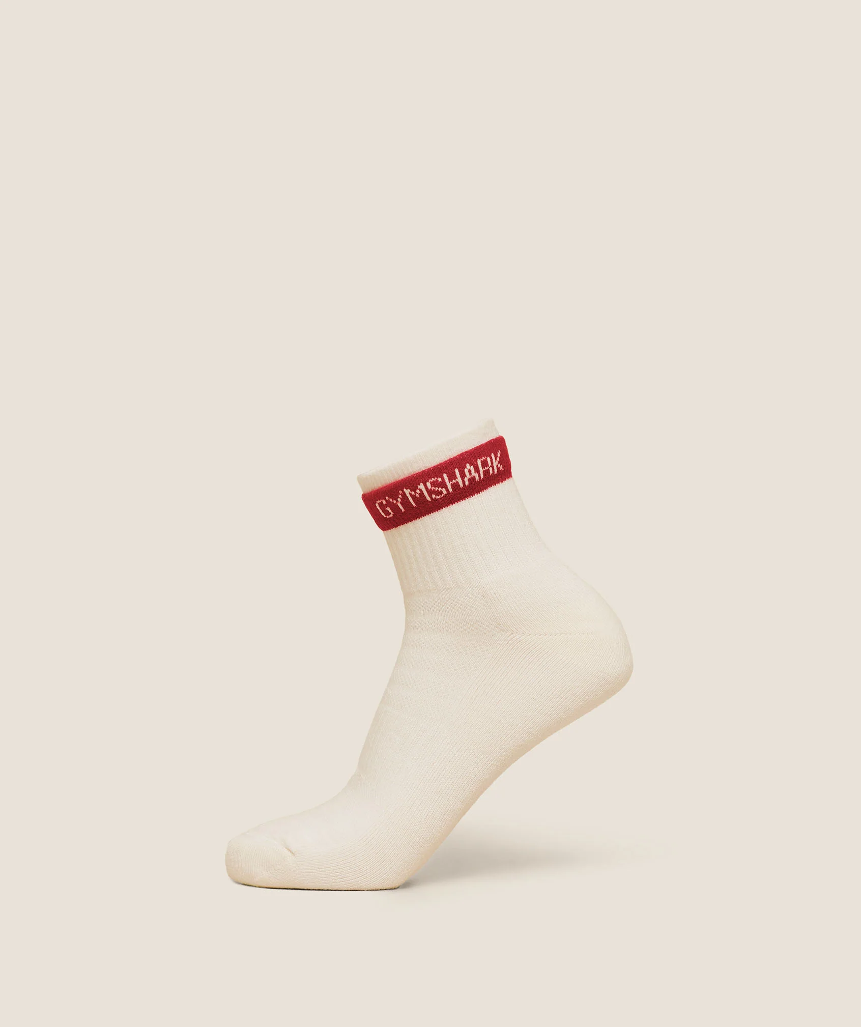 Gymshark Double Cuffed Socks Single in White