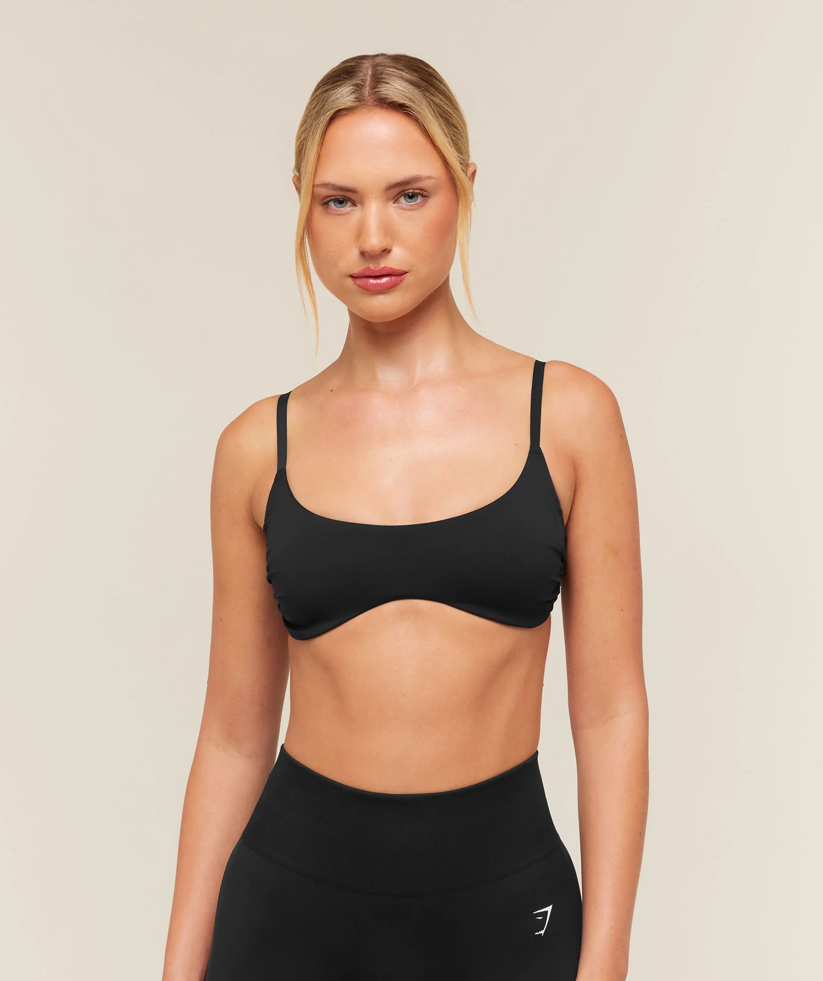 Light Support Ruched Sports Bra with Adjustable Straps