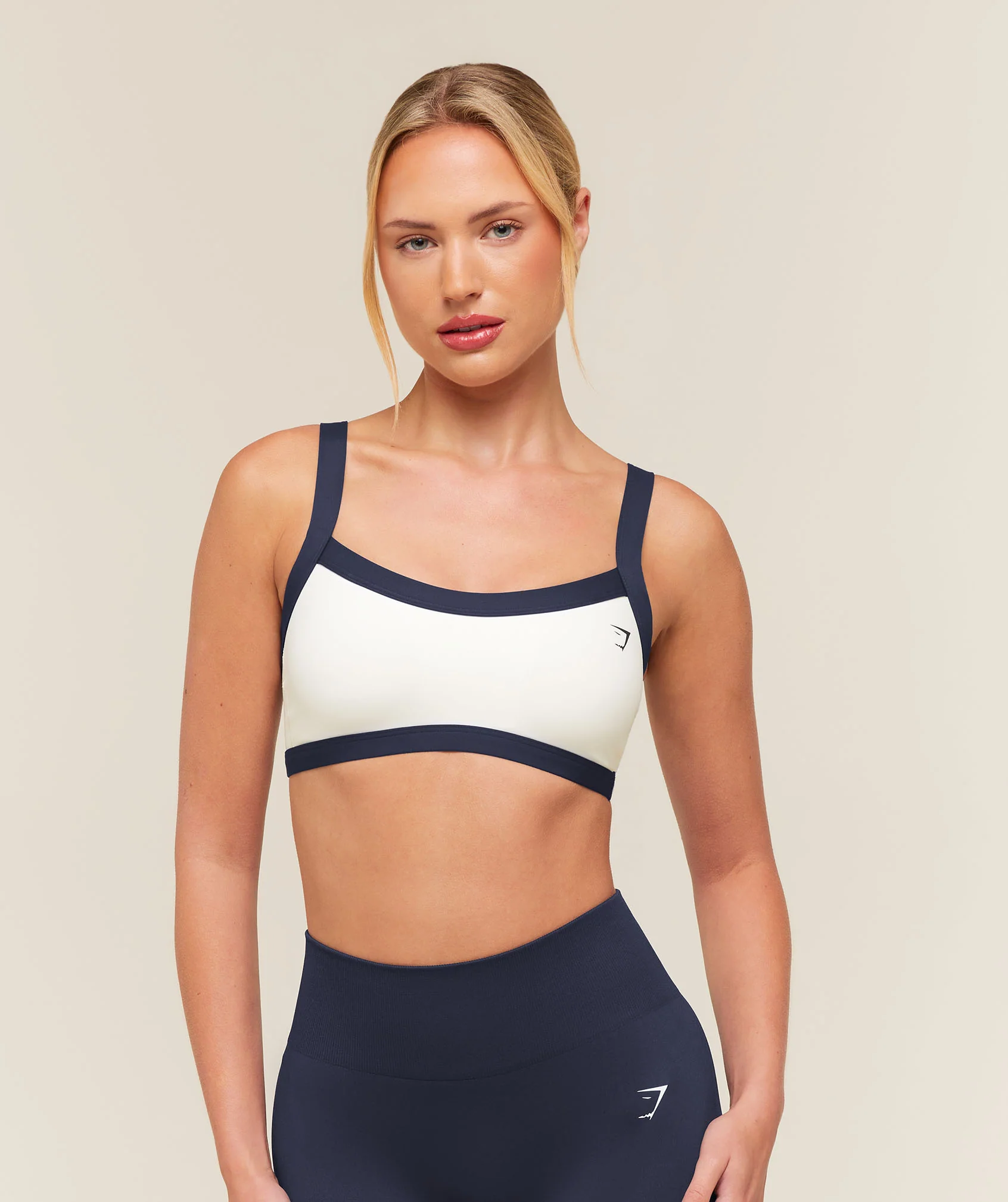 Gymshark Training Campus Sports Bra in White with Removable Cups