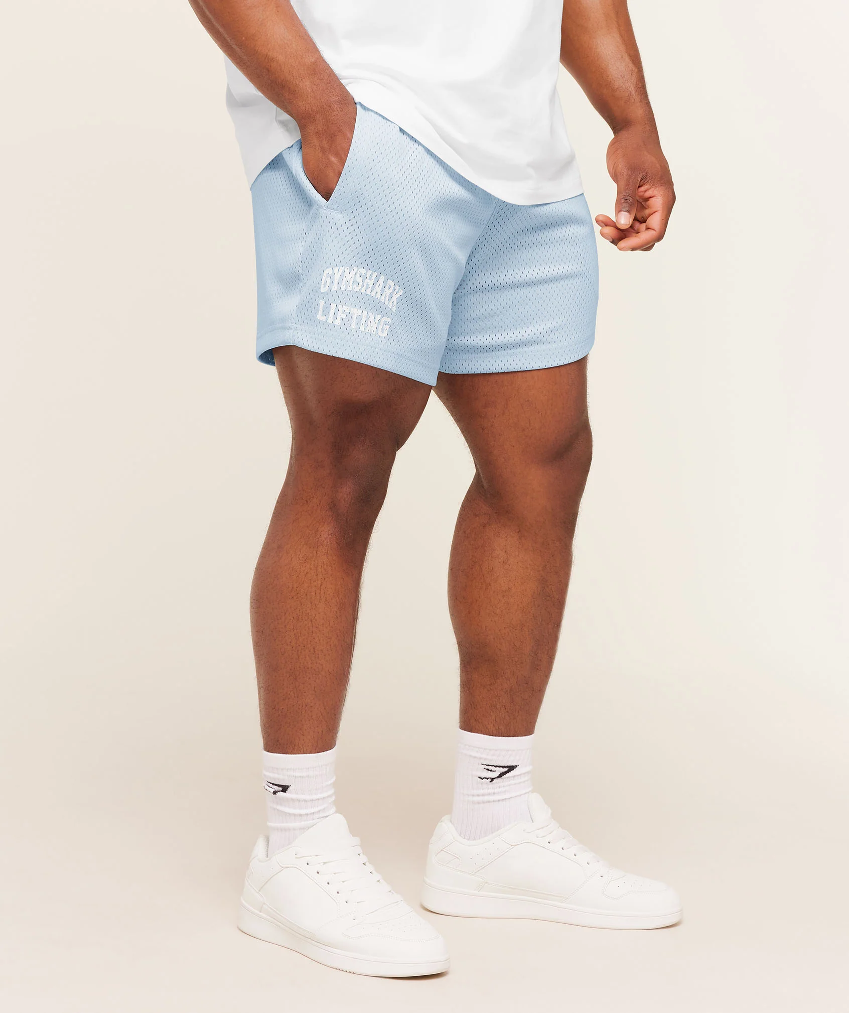 Lifting Mesh 5 Inch Shorts with Retro Gymshark Graphics