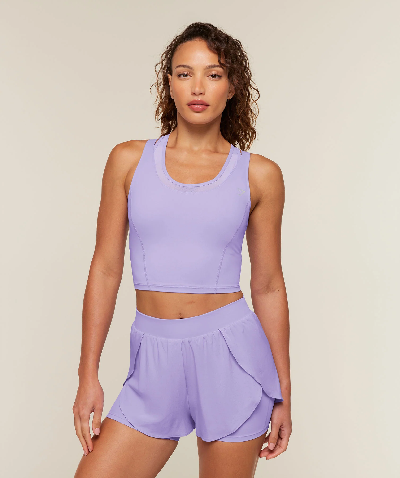 Gymshark Mesh Sleeveless Tank with Shelf Bra, Midi Length