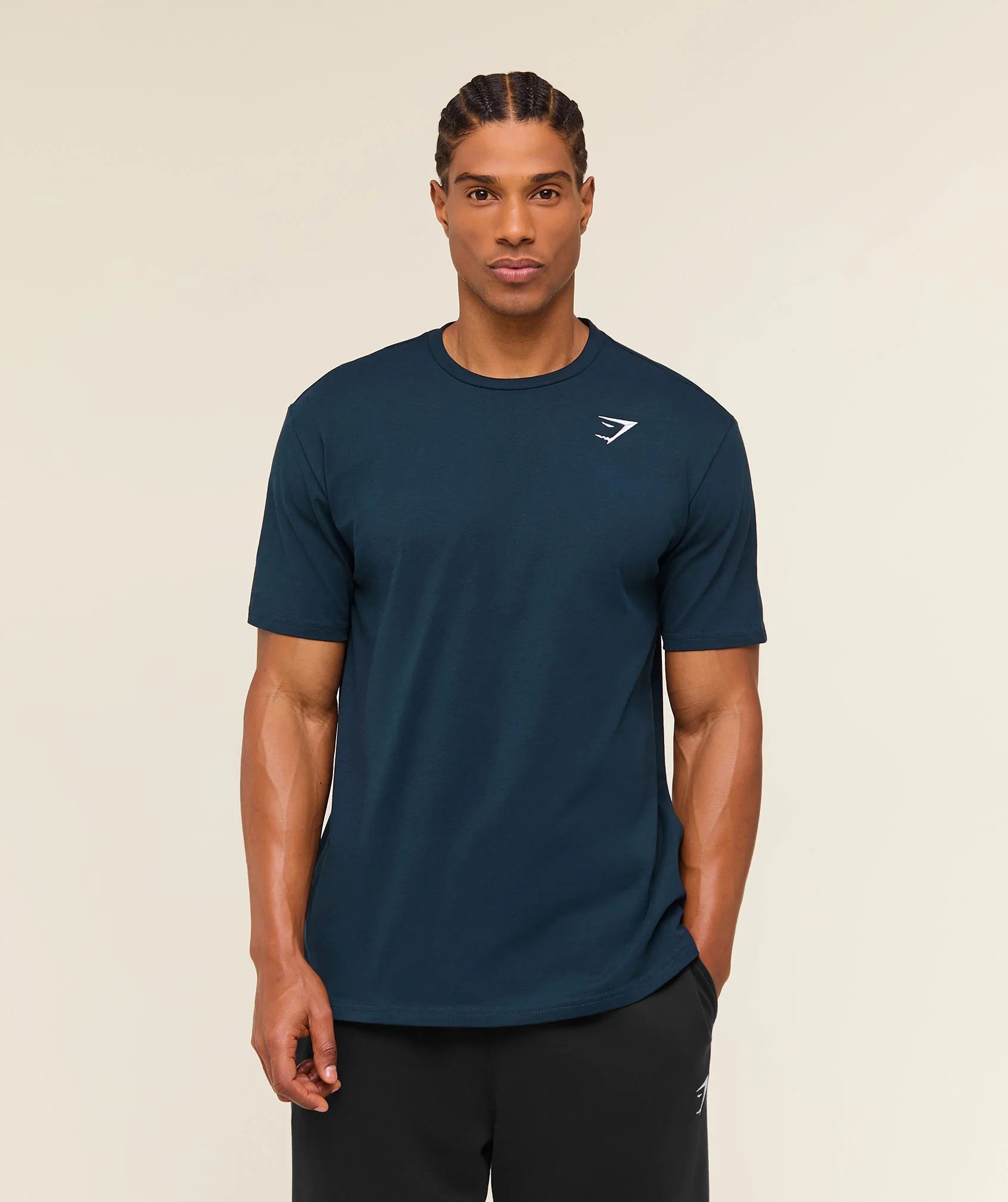 Gymshark Crest T-Shirt in Navy for Rest Days and Everyday Wear