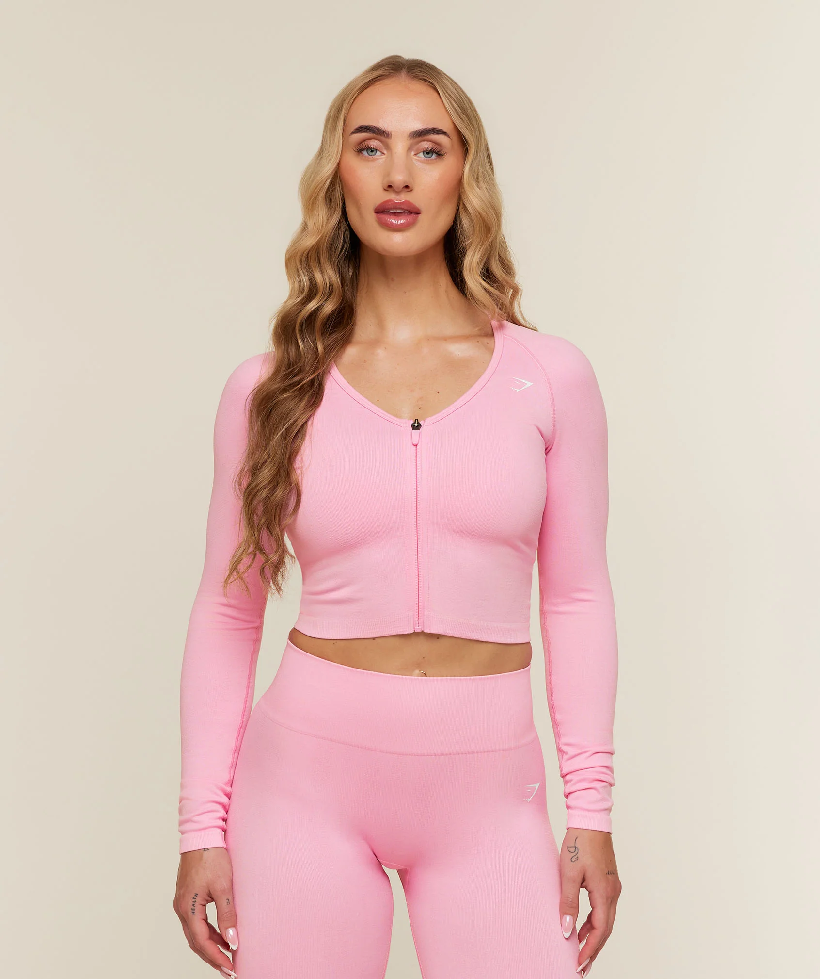 Veste zippée Gymshark Adapt Solid rose, coupe ajustée mi-longue