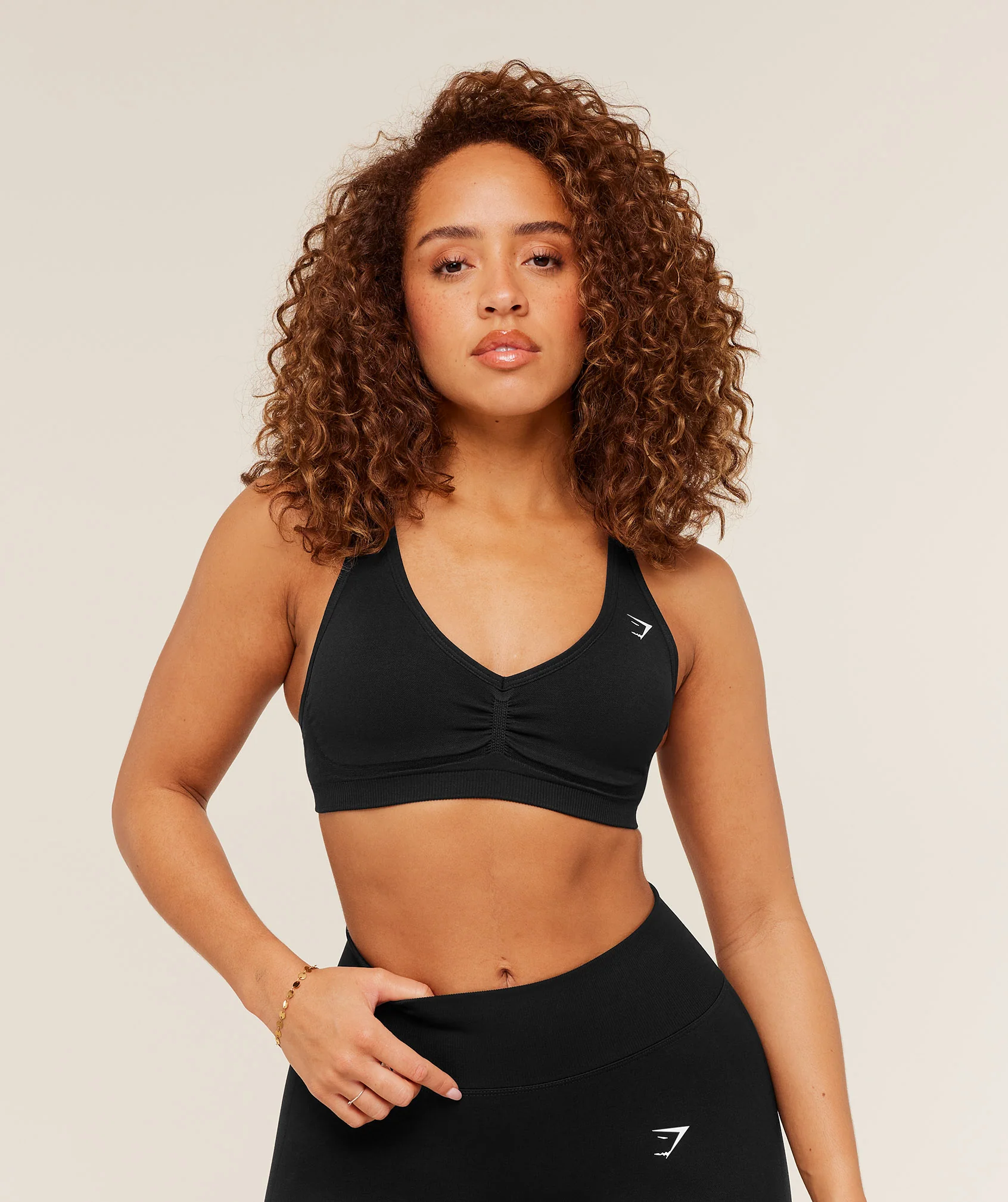 Lift Seamless Sports Bra with Ruched Bust and Adjustable Straps
