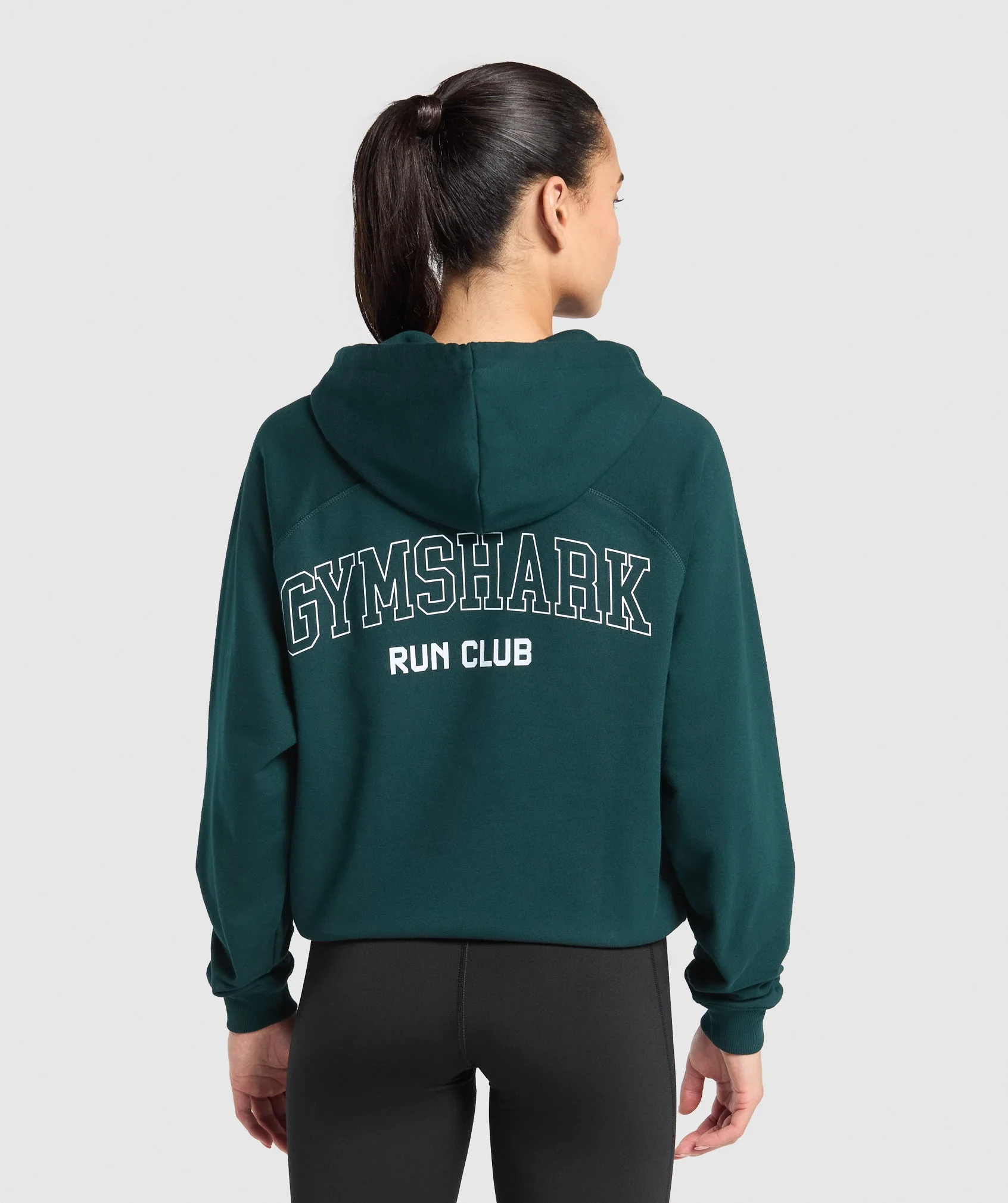Running Graphic Hoodie in Strong Teal with Lined Hood