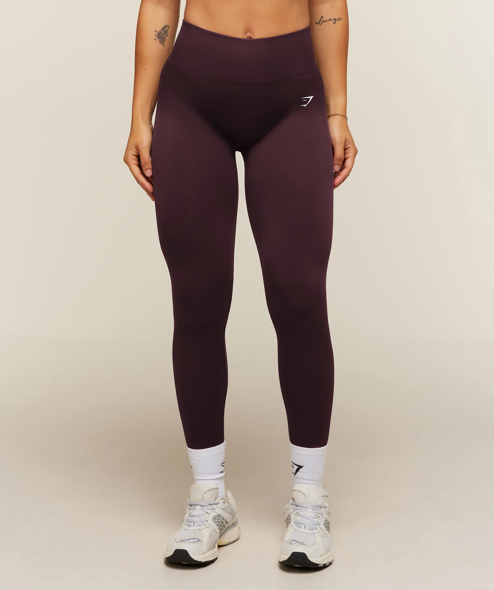 Adapt Solid Leggings with High-Rise Waistband and Scrunch Detail