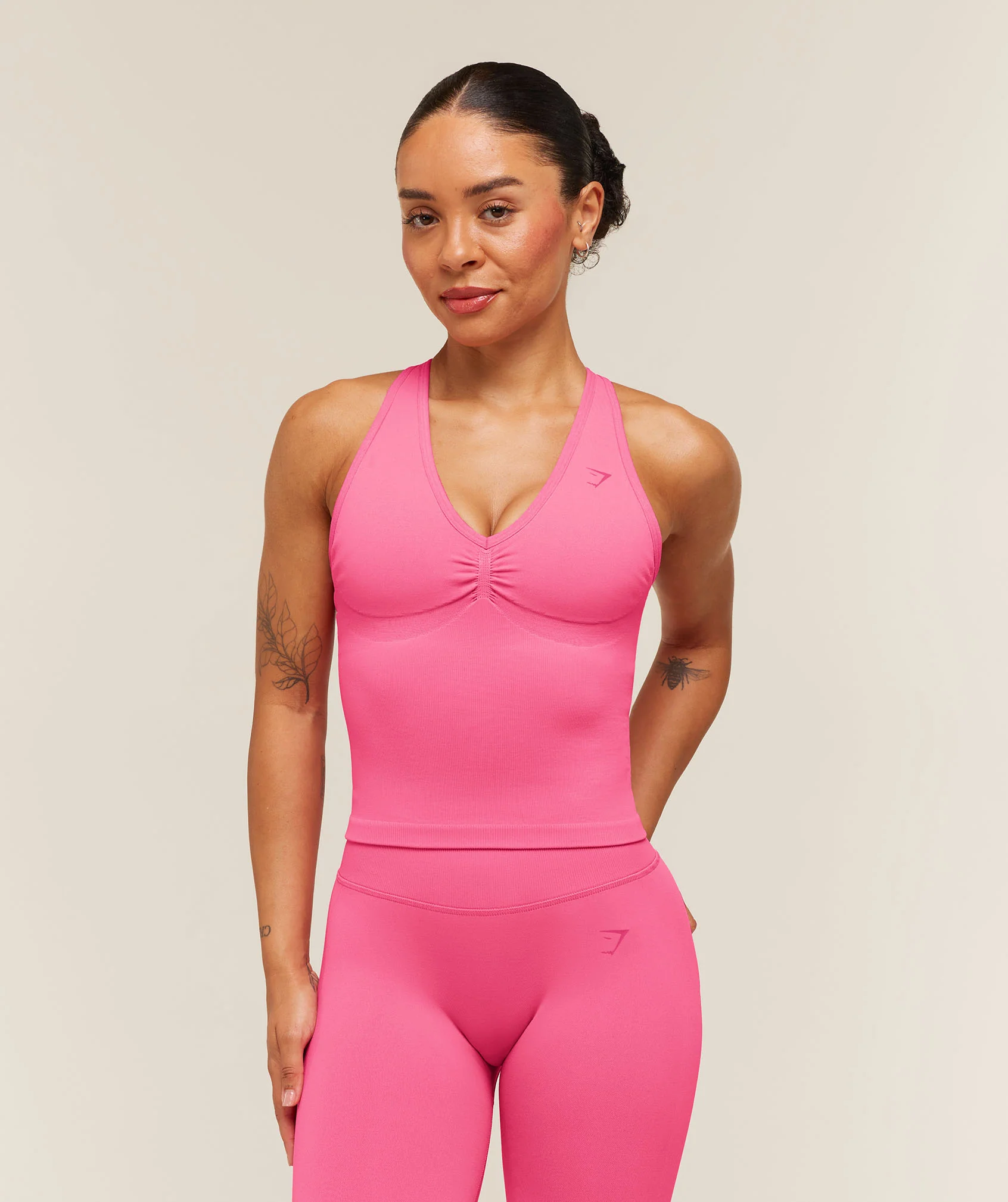 Gymshark Lift Seamless Tank with Shelf in Pink
