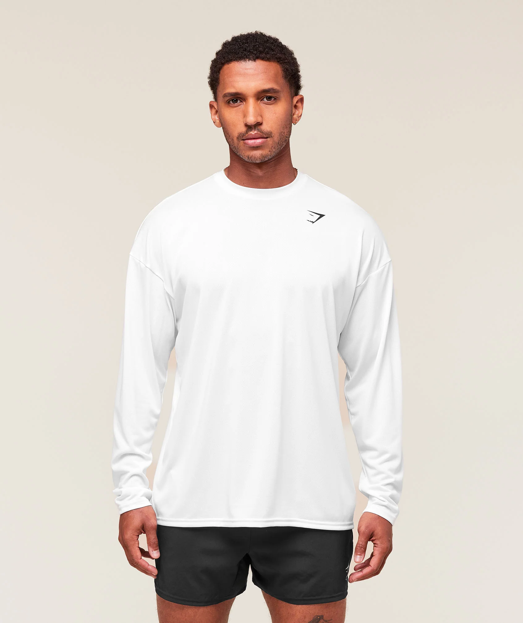 Gymshark Arrival Oversized Long Sleeve T-Shirt in White