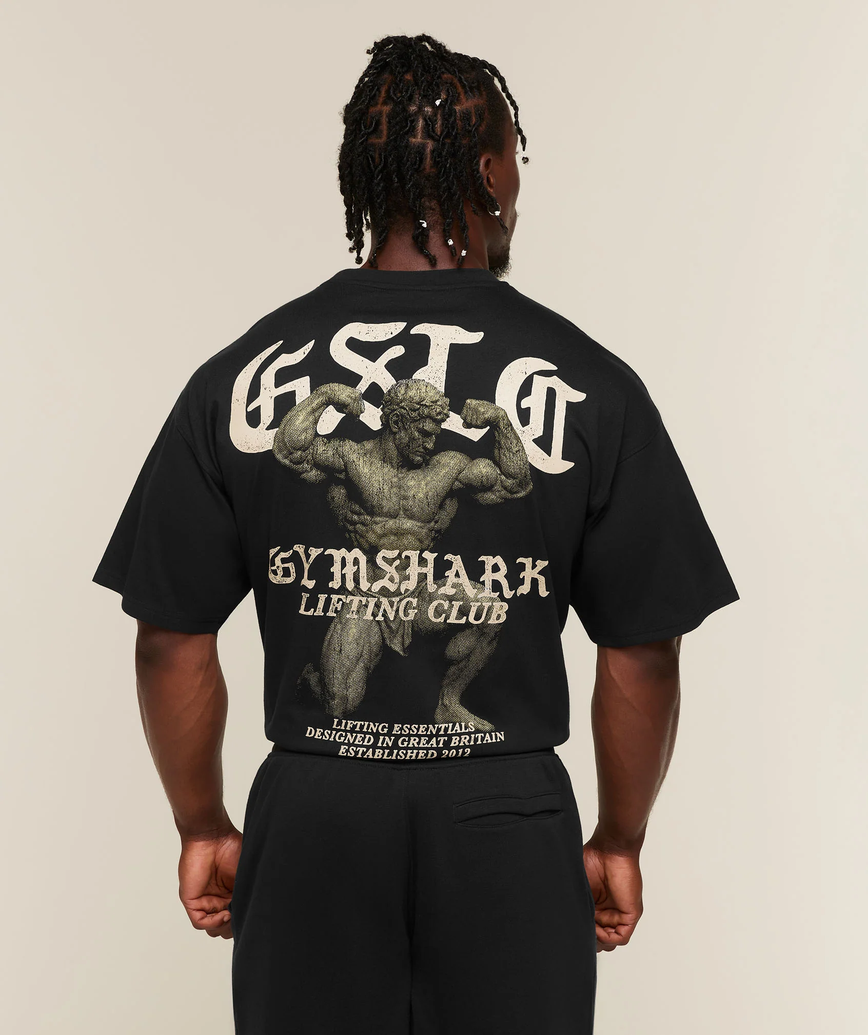 Lifting Statue Graphic T-Shirt in Oversized Fit