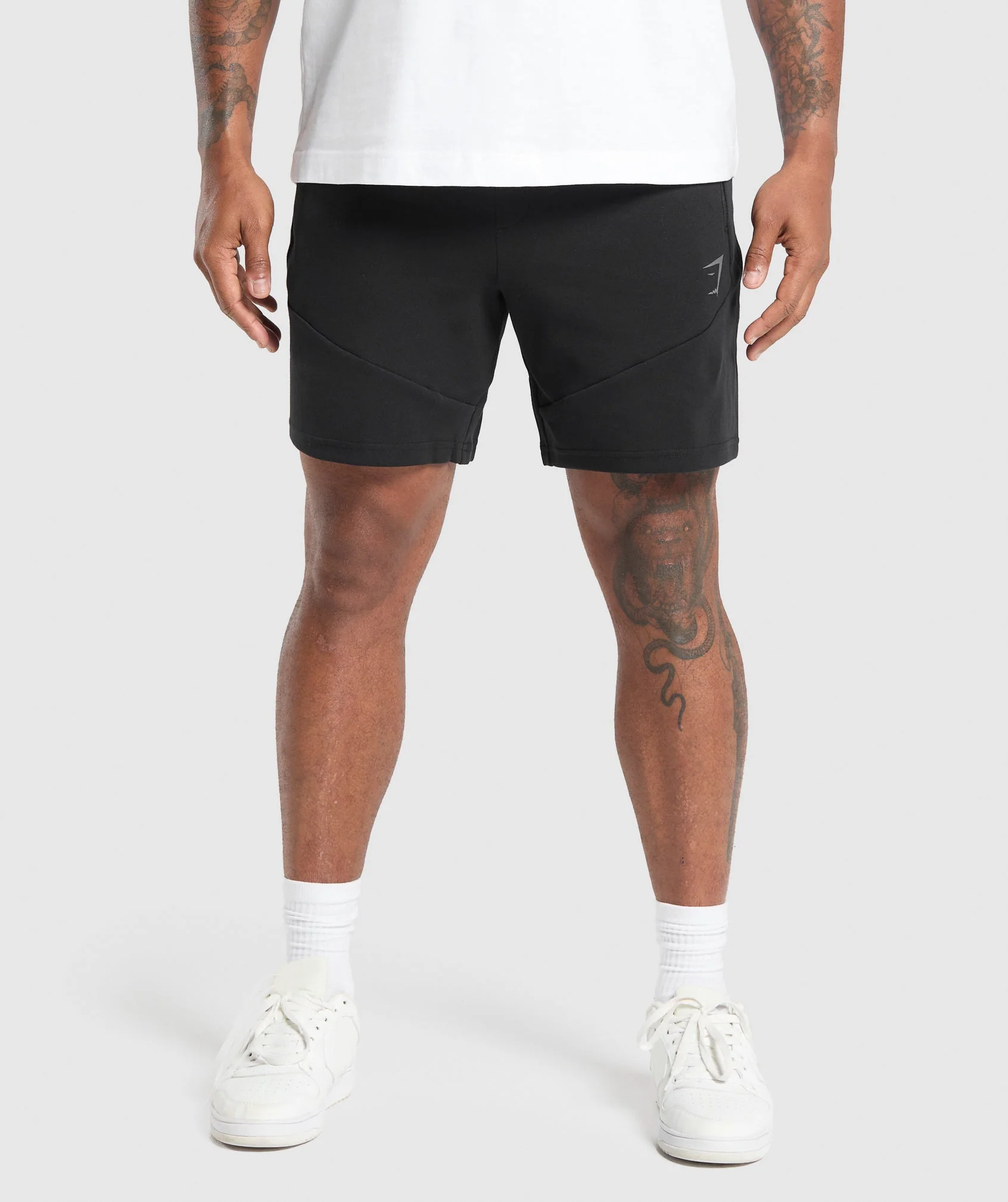 Interlock Tech 6 Inch Shorts in Black with Zipped Pockets