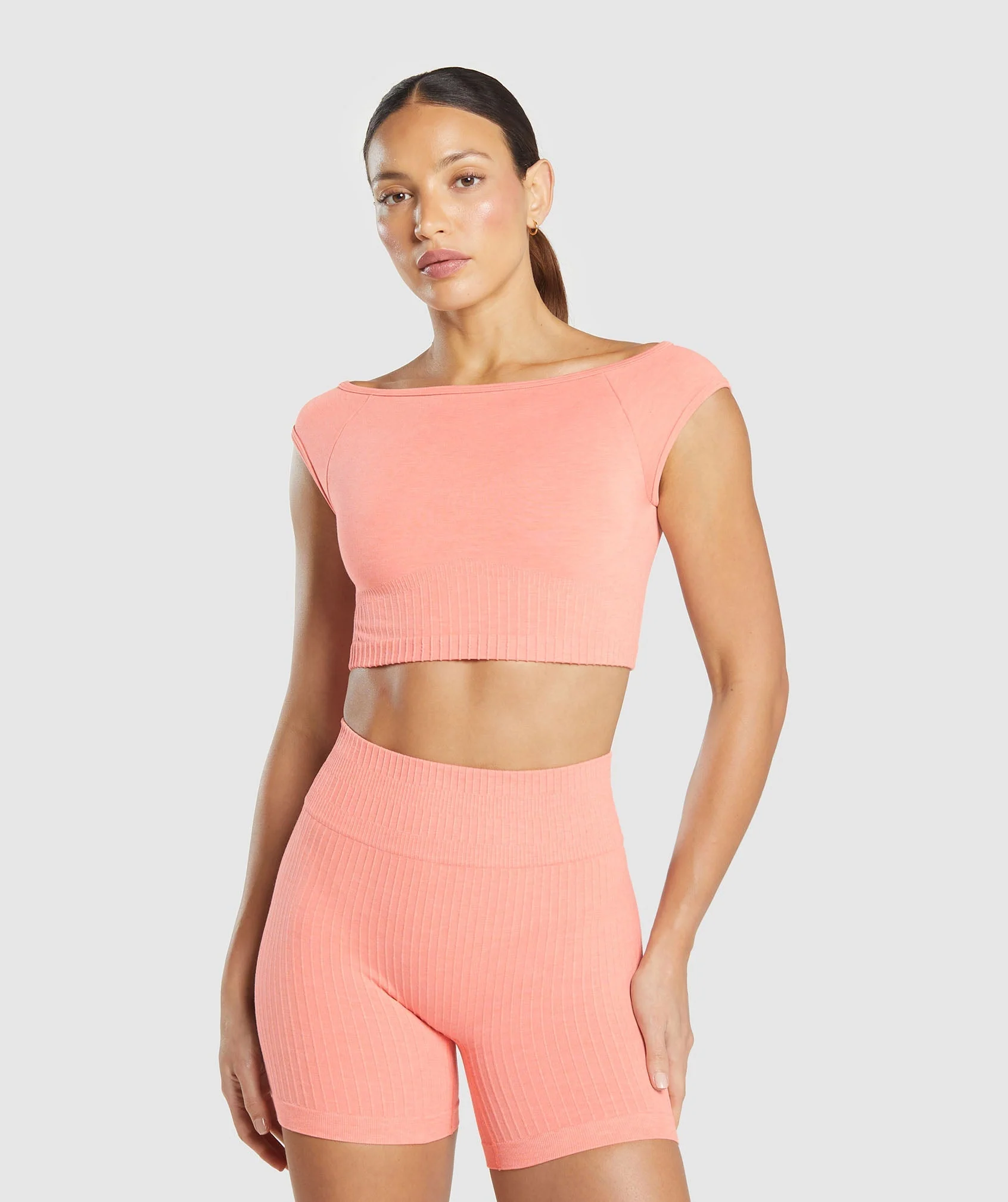 Luxe Seamless Modal Boat Neck Crop Top for Rest Days