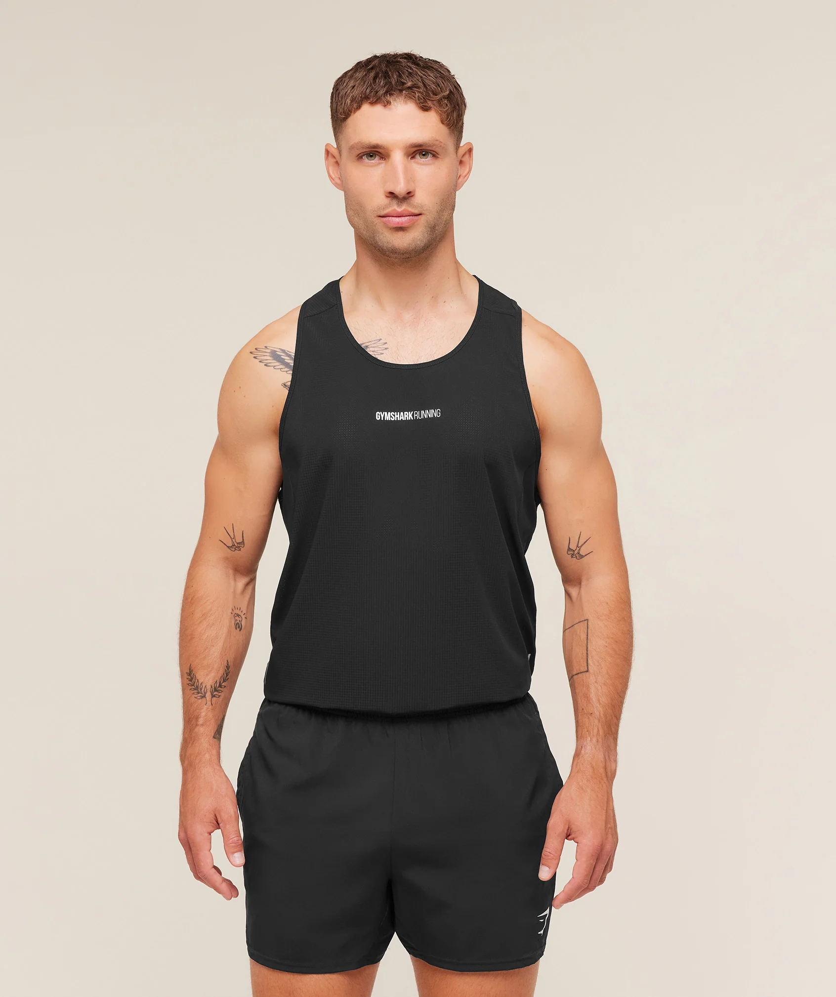 Running Tank in Black with Sweat-Wicking Fabric